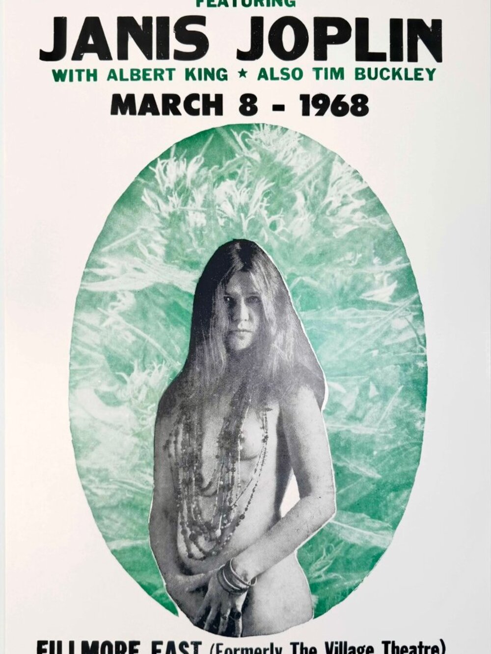 New Janis Joplin 1968 Fillmore East Litho Poster Albert King Tim Buckley 14x22"